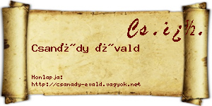 Csanády Évald névjegykártya
